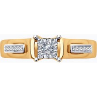 Inel din aur combinat cu diamante Casa Bosco 1011869 2,69g s.17,5 imaginea #2 — magazin online Desire.md