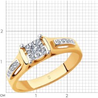 Inel din aur combinat cu diamante Casa Bosco 1011869 2,69g s.17,5 imaginea #3 — magazin online Desire.md