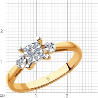 Inel din aur combinat cu diamante Casa Bosco 1011870  2,15g s.18 imaginea #4 — magazin online Desire.md