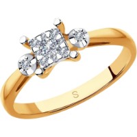 Inel din aur combinat cu diamante Casa Bosco 1011870  2,15g s.18