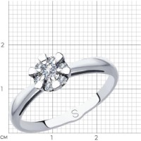 Inel din aur alb cu diamante Casa Bosco 1011895 1,56g s.17 imaginea #4 — magazin online Desire.md
