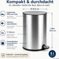 Coș de gunoi Axentia Silver 5L 136266 imaginea #2 — magazin online Desire.md