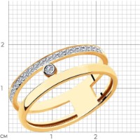Inel din aur rosu cu diamante Casa Bosco 1011933 2,3g s.18,5 imaginea #6 — magazin online Desire.md
