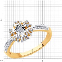 Inel din aur combinat cu diamante Casa Bosco 1011997 2,35g s.17,5 imaginea #2 — magazin online Desire.md