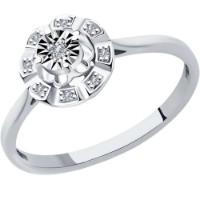 Кольцо из белого золота с бриллиантами Casa Bosco 1012038 1,81g s.17