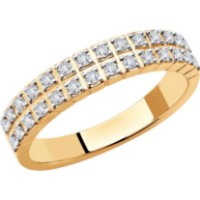 Inel din aur rosu cu diamante Casa Bosco 1012078 3,07g s.18