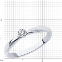Inel din aur alb cu diamant Casa Bosco 1012120-3 1,87g s.17 imaginea #3 — magazin online Desire.md