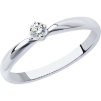 Inel din aur alb cu diamant Casa Bosco 1012120-3 1,87g s.17