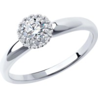 Inel din aur alb cu diamante Casa Bosco 1012130-3 2,24g s.18,5
