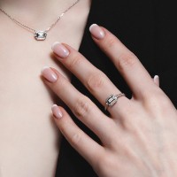 Inel din aur alb cu diamante Casa Bosco 1012166 1,86g s.17 imaginea #2 — magazin online Desire.md