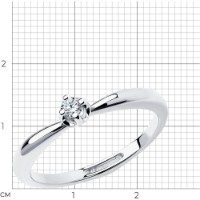 Inel din aur alb cu diamante Casa Bosco 1012172-3 1,73g s.16 imaginea #2 — magazin online Desire.md