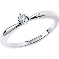 Inel din aur alb cu diamante Casa Bosco 1012172-3 1,74g s.17 imaginea #1 — magazin online Desire.md