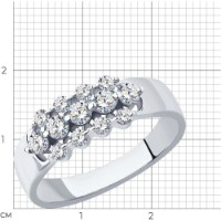 Inel din aur alb cu diamante Casa Bosco 1012178-3 3,01g s.18 imaginea #3 — magazin online Desire.md