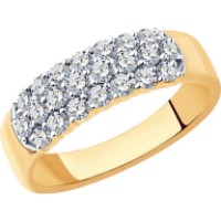 Inel din aur rosu cu diamante Casa Bosco 1012180 3,79g s.17