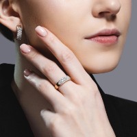 Inel din aur rosu cu diamante Casa Bosco 1012180 3,79g s.17 imaginea #3 — magazin online Desire.md