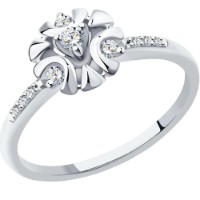 Inel din aur alb cu diamante Casa Bosco 1012186-3 2,28g s.18