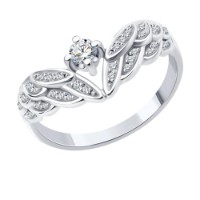 Inel din aur alb cu diamante Casa Bosco 1012195-3 2,22g s.17,5
