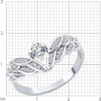 Inel din aur alb cu diamante Casa Bosco 1012195-3 2,22g s.17,5 imaginea #3 — magazin online Desire.md