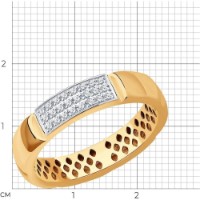 Inel din aur rosu cu diamante Casa Bosco 1012234 2,34g s.17,5 imaginea #2 — magazin online Desire.md