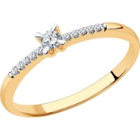 Inel din aur rosu cu diamant Casa Bosco 1012256 1,63g s.16,5 imaginea #1 — magazin online Desire.md