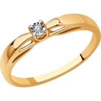 Inel din aur rosu cu diamant Casa Bosco 1012273 1,76g s.16,5