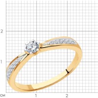 Inel din aur rosu cu diamante Casa Bosco 1012331 1,85g s.17 imaginea #2 — magazin online Desire.md