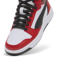Bocanci pentru copii Puma Rebound V6 Mid Jr Puma White/Puma Black/For All Time Red, s.37.5 imaginea #6 — magazin online Desire.md