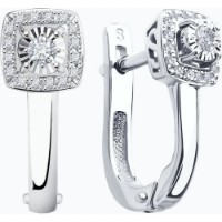 Cercei din aur alb cu diamante Casa Bosco 1020722 3,22g imaginea #3 — magazin online Desire.md