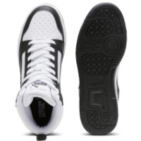 Bocanci pentru copii Puma Rebound V6 Mid Puma White/Black/Shadow Gray, s.35.5 imaginea #4 — magazin online Desire.md