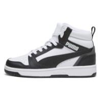 Bocanci pentru copii Puma Rebound V6 Mid Puma White/Black/Shadow Gray, s.39 imaginea #2 — magazin online Desire.md