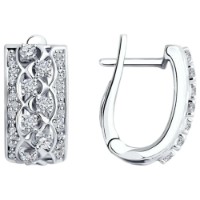 Cercei din aur alb cu diamante Casa Bosco 1021264 5,92g