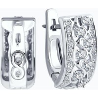 Cercei din aur alb cu diamante Casa Bosco 1021264 5,92g imaginea #2 — magazin online Desire.md