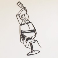 Panou decorativ Wallity Glass of Wine Girl Line ArtAPT749 L imaginea #3 — magazin online Desire.md