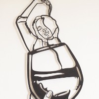 Panou decorativ Wallity Glass of Wine Girl Line ArtAPT749 L imaginea #4 — magazin online Desire.md