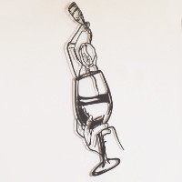Panou decorativ Wallity Glass of Wine Girl Line ArtAPT749 L imaginea #5 — magazin online Desire.md