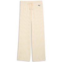 Pantaloni spotivi de dame Puma Essentials Ribbed Wide Leg Buttercream Heather, s.S