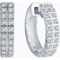 Cercei din aur alb cu diamante Casa Bosco 1021677-3 5,04g imaginea #3 — magazin online Desire.md