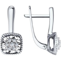 Cercei din aur alb cu diamante Casa Bosco 1021725-3 2,95g