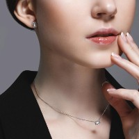 Cercei din aur alb cu diamante Casa Bosco 1021729 1,72g imaginea #3 — magazin online Desire.md