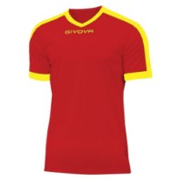 Tricou bărbătesc Givova Revolution Red/Yellow, s.L (MAC04-1207)