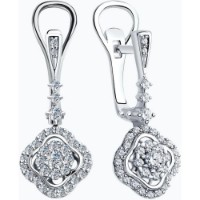 Cercei din aur alb cu diamante Casa Bosco 1021741-3 4,16g imaginea #2 — magazin online Desire.md