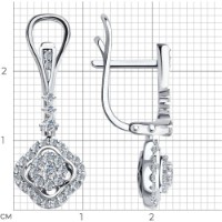 Cercei din aur alb cu diamante Casa Bosco 1021741-3 4,16g imaginea #3 — magazin online Desire.md