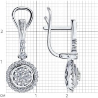 Cercei din aur alb cu diamante Casa Bosco 1021742-3 4,34g imaginea #3 — magazin online Desire.md