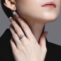 Cercei din aur alb cu diamante Casa Bosco 1021742-3 4,34g imaginea #4 — magazin online Desire.md