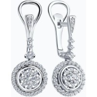 Cercei din aur alb cu diamante Casa Bosco 1021742-3 4,34g imaginea #2 — magazin online Desire.md
