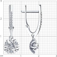 Cercei din aur alb cu diamante Casa Bosco 1021780-3 3,77g imaginea #2 — magazin online Desire.md
