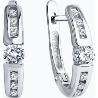 Cercei din aur alb cu diamante Casa Bosco 1021802-3 3,28g imaginea #5 — magazin online Desire.md