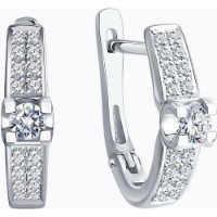 Cercei din aur alb cu diamante Casa Bosco 1021830-3 3,43g imaginea #2 — magazin online Desire.md
