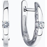 Cercei din aur alb cu diamante Casa Bosco 1021856-3 2,36g imaginea #2 — magazin online Desire.md