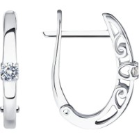 Cercei din aur alb cu diamante Casa Bosco 1021856-3 2,36g